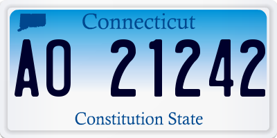 CT license plate AO21242