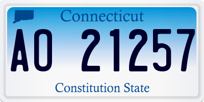 CT license plate AO21257