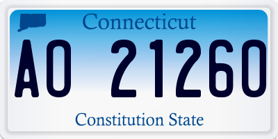 CT license plate AO21260