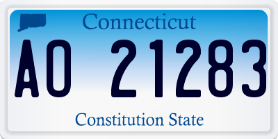 CT license plate AO21283