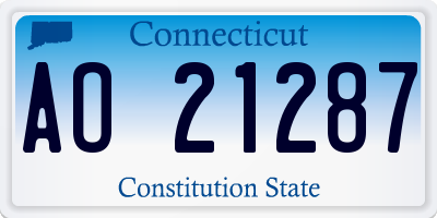 CT license plate AO21287
