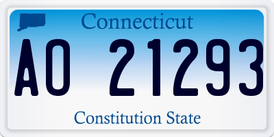 CT license plate AO21293