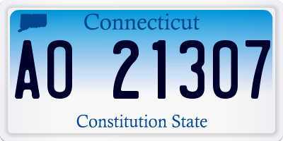 CT license plate AO21307