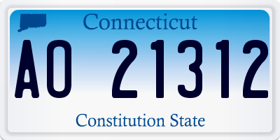 CT license plate AO21312