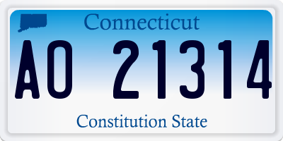 CT license plate AO21314