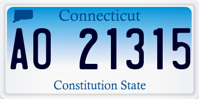 CT license plate AO21315