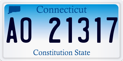 CT license plate AO21317