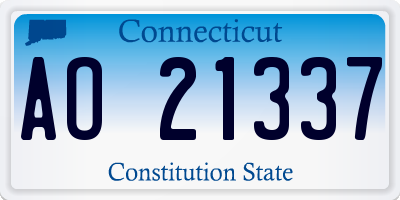 CT license plate AO21337