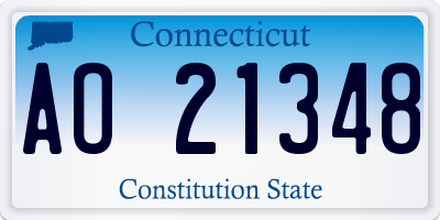 CT license plate AO21348