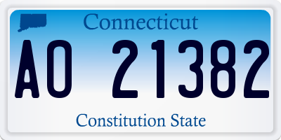 CT license plate AO21382