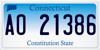 CT license plate AO21386