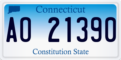 CT license plate AO21390