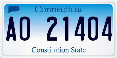 CT license plate AO21404