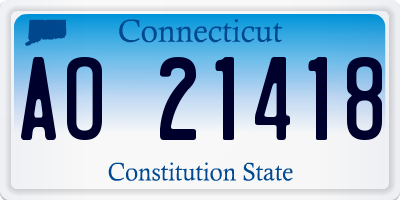 CT license plate AO21418