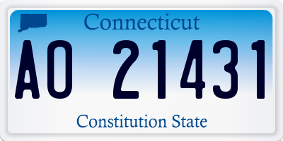 CT license plate AO21431