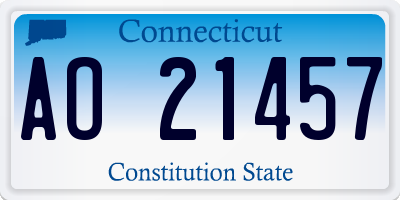 CT license plate AO21457