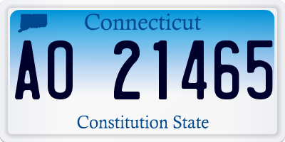 CT license plate AO21465