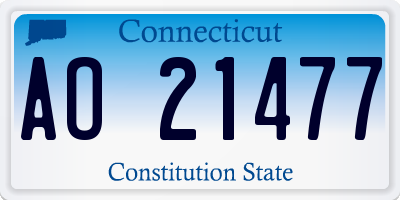 CT license plate AO21477