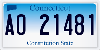 CT license plate AO21481