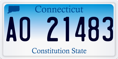 CT license plate AO21483