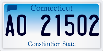 CT license plate AO21502