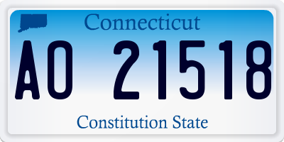 CT license plate AO21518