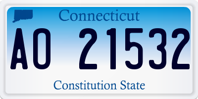 CT license plate AO21532
