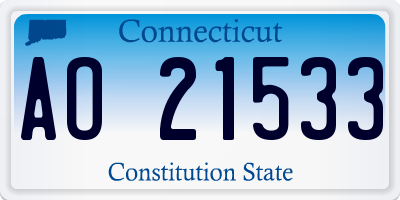 CT license plate AO21533