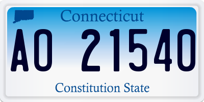 CT license plate AO21540