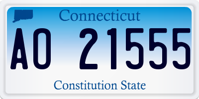 CT license plate AO21555