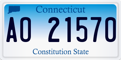 CT license plate AO21570