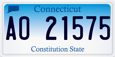 CT license plate AO21575