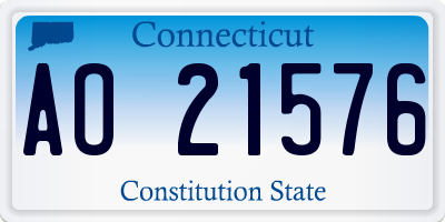 CT license plate AO21576