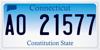 CT license plate AO21577