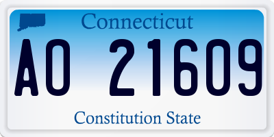 CT license plate AO21609