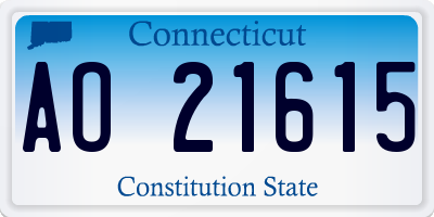 CT license plate AO21615