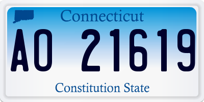 CT license plate AO21619