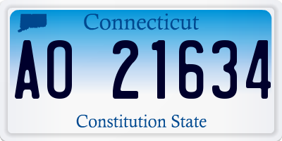 CT license plate AO21634
