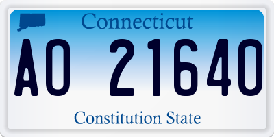 CT license plate AO21640