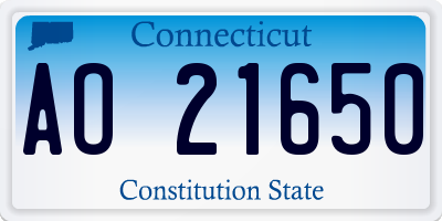 CT license plate AO21650