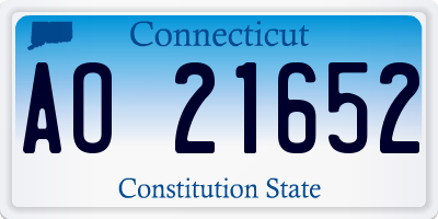 CT license plate AO21652