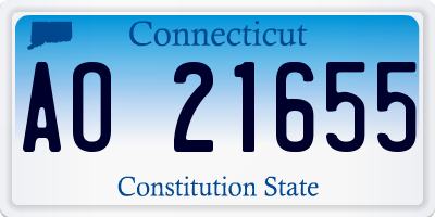 CT license plate AO21655