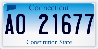 CT license plate AO21677