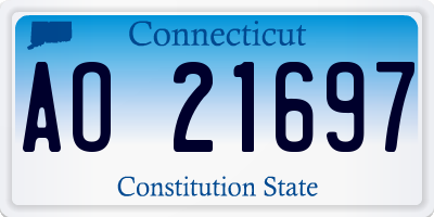 CT license plate AO21697