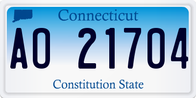 CT license plate AO21704