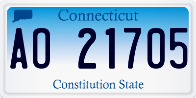 CT license plate AO21705