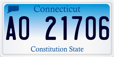 CT license plate AO21706