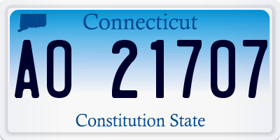 CT license plate AO21707