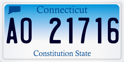 CT license plate AO21716