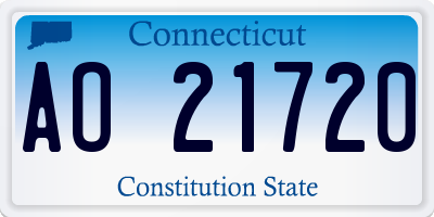 CT license plate AO21720